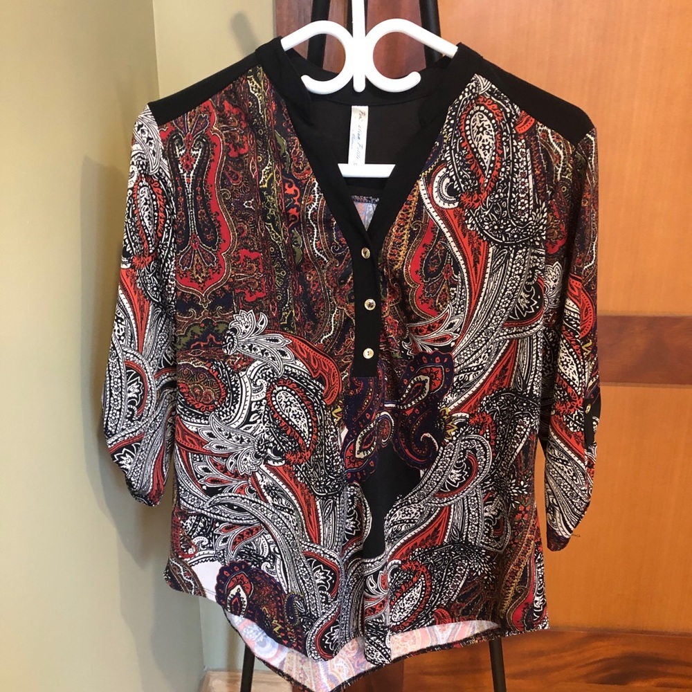 Beautiful red and black blouse